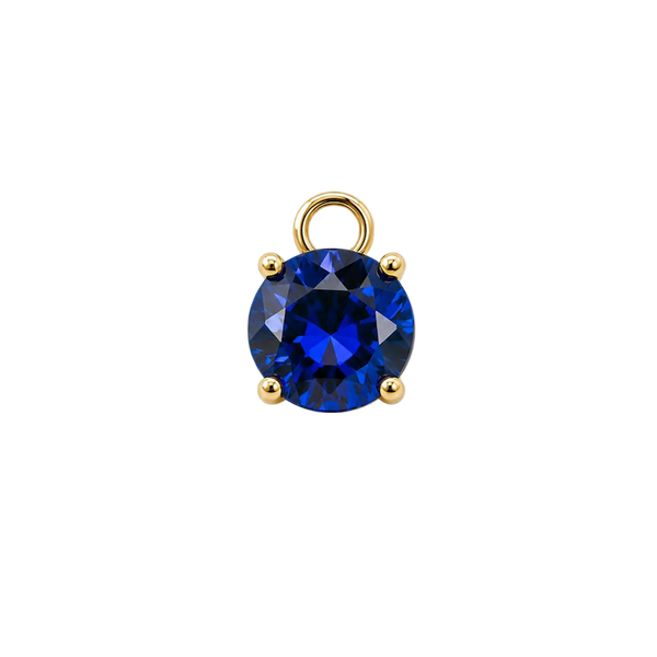 Capri Blue Mini Round Crystal Charm - Pair