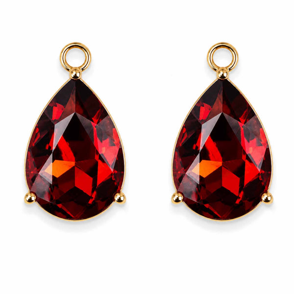 Brown Pear Crystal Charm - Pair