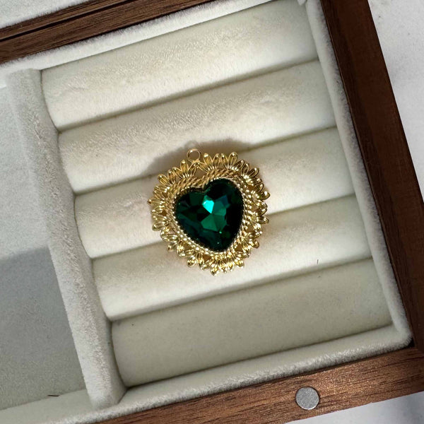 Enchant Amora Emerald Green Heart Charm