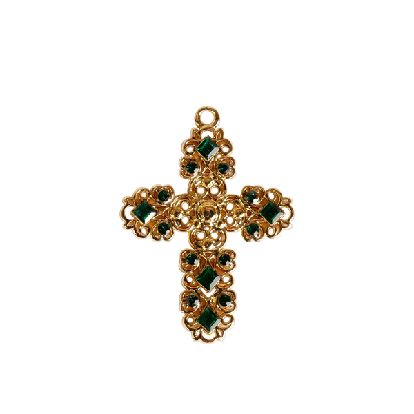 Large Green Cross Pendant/Charm