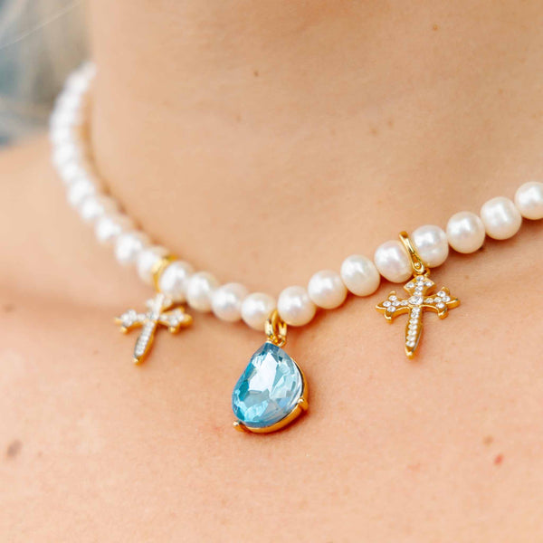 Enchant Topaz Pear Crystal Charm