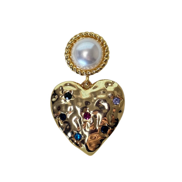 Enchant Gold Plated Multi Colour Crystal Heart Charm