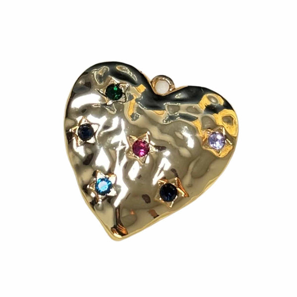 Enchant Gold Plated Multi Colour Crystal Heart Charm