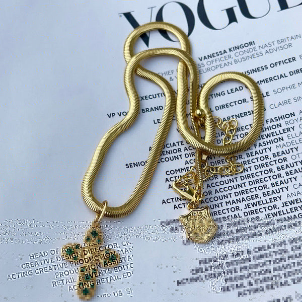 Small Green Cross Charm - Single