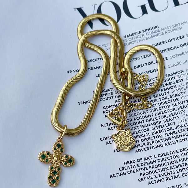 Small Green Cross Charm - Single