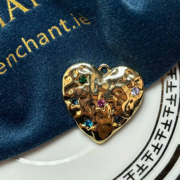 Enchant Gold Plated Multi Colour Crystal Heart Charm