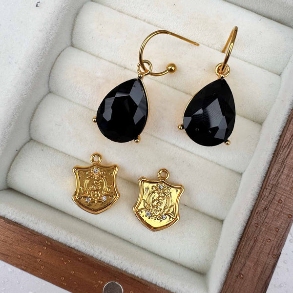 Enchant Mini Black Hoops