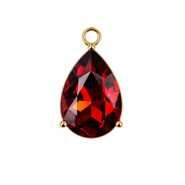 Brown Pear Crystal Charm - Pair