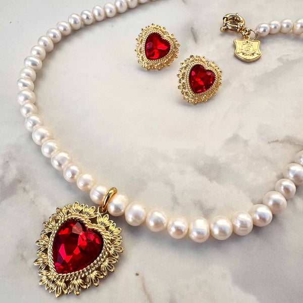 Enchant Angelina Necklace with Amora Red Heart