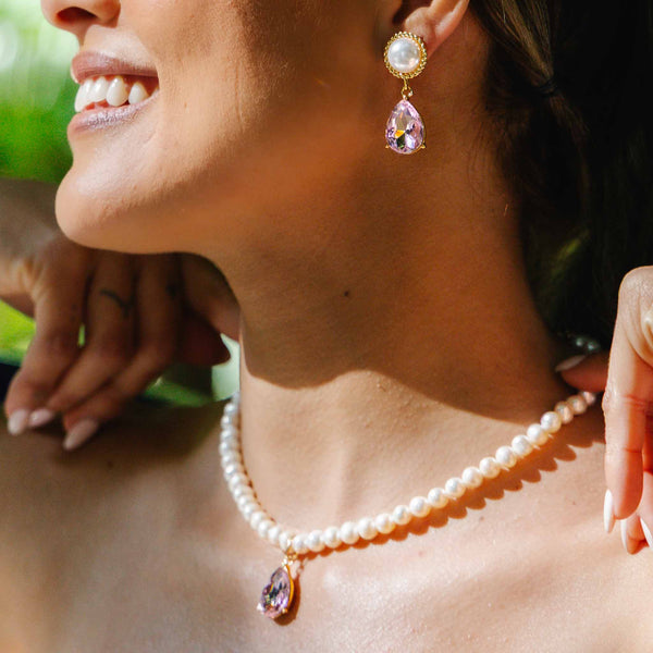 Enchant Light Pink Pear Crystal Charm
