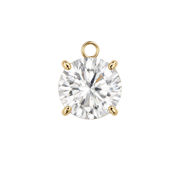 Round Crystal Charm - Pair