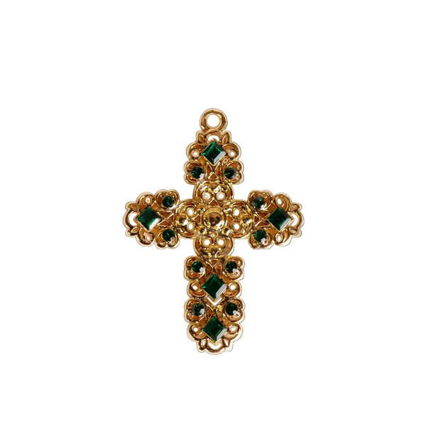 Small Green Cross Charm - Single