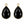 Load image into Gallery viewer, Black Pear Crystal Charm - Pair
