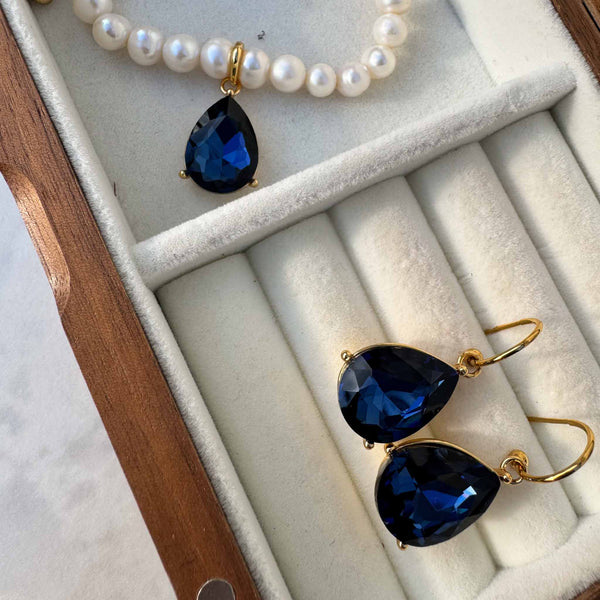 Enchant Mini Sapphire Blue Hoops