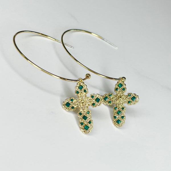 Large Green Cross Pendant/Charm