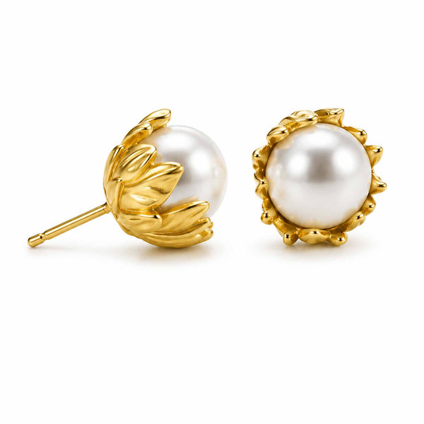 Iris Pearl Stud Earrings