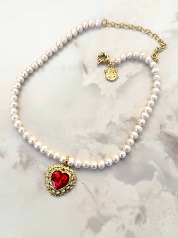 Enchant Angelina Necklace with Amora Red Heart