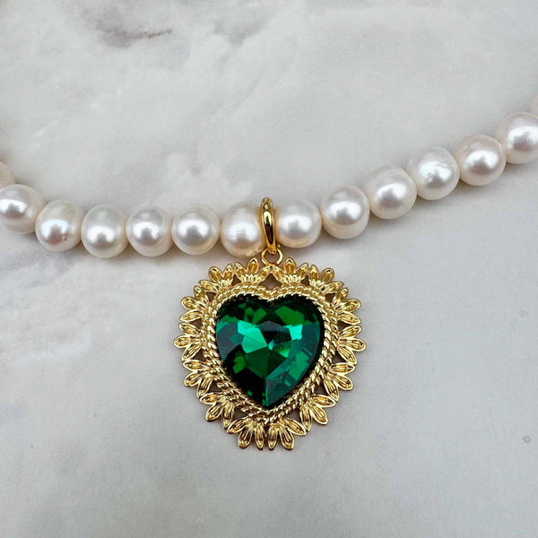 Enchant Amora Emerald Green Heart Charm