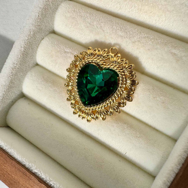 Enchant Amora Emerald Green Heart Charm