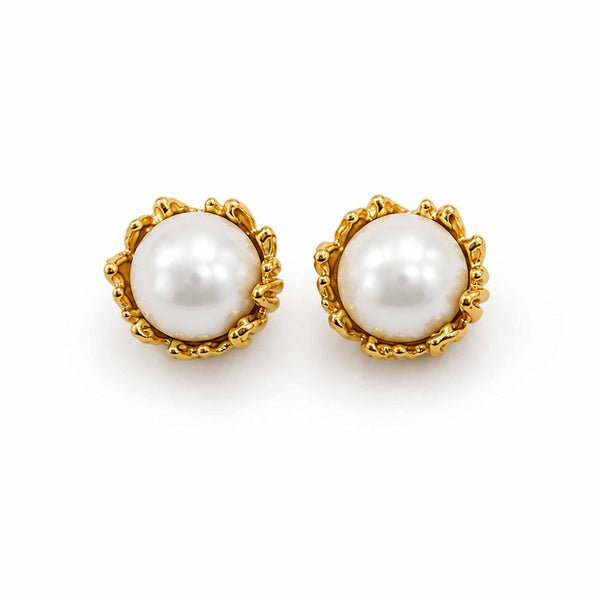 Iris Pearl Stud Earrings