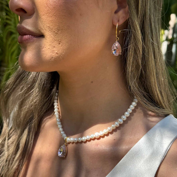 Enchant Light Pink Pear Crystal Charm