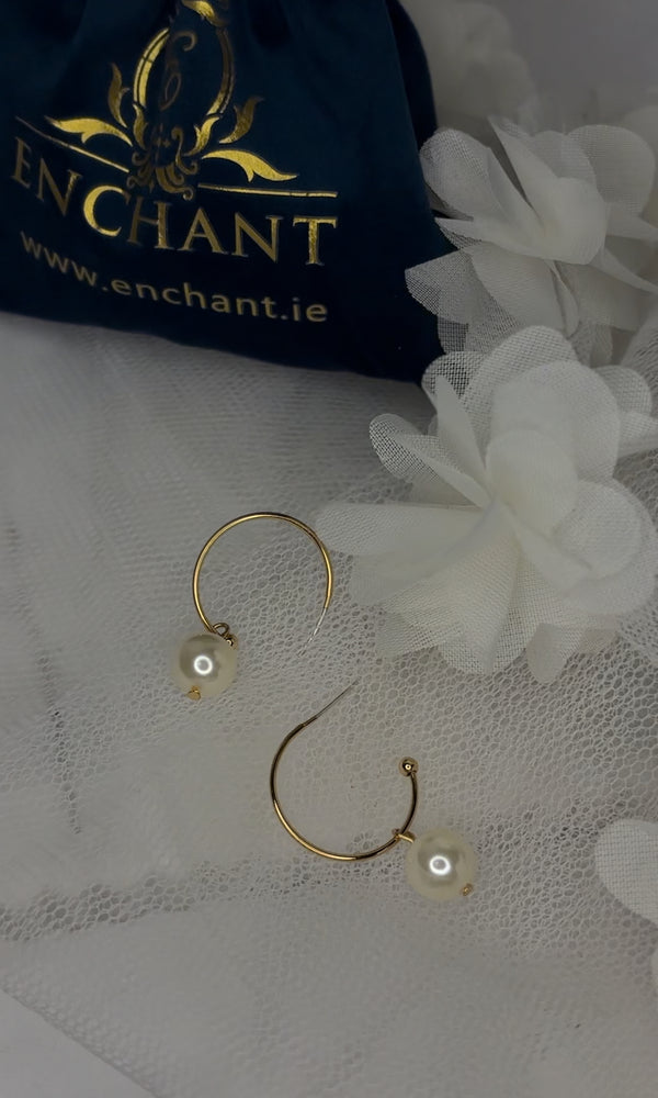 Enchant Gold Plated Crest Hoops (Small 20mm)