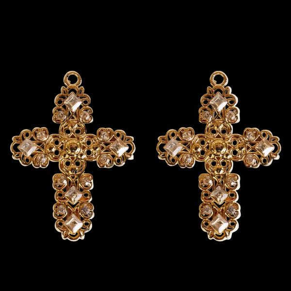 Small Champagne Cross Charm - Single