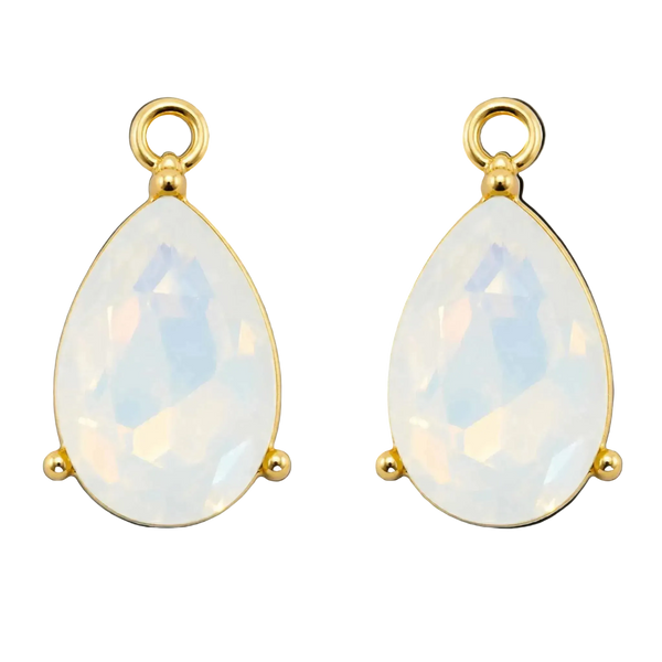 Opal Pear Charm - Pair