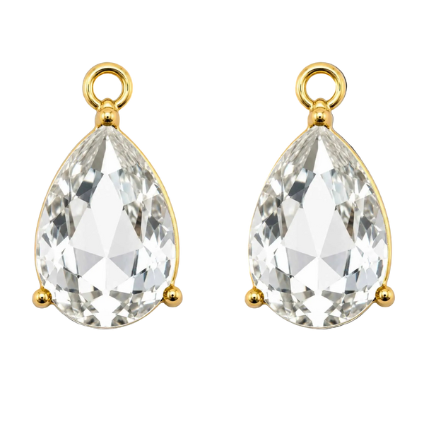 Pear Crystal Charm - Pair