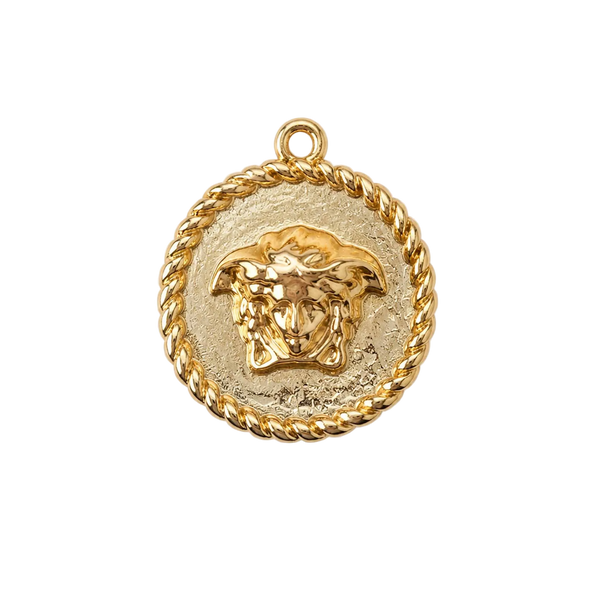 Gold Medusa Coin Charm - Single