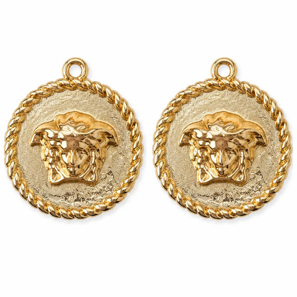 Gold Medusa Coin Charm - Single