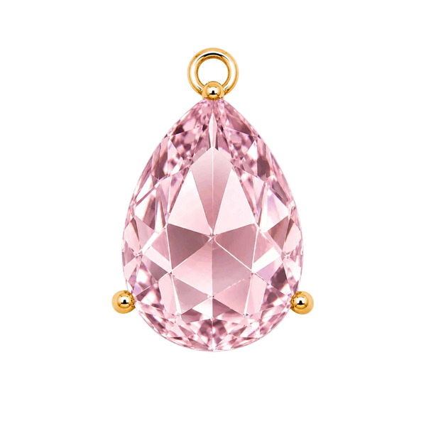 Light Pink Pear Crystal Charm - Pair