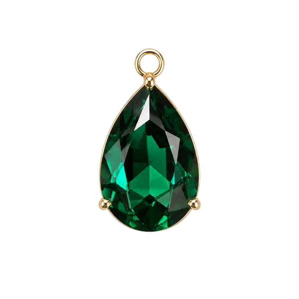 Emerald Green Crystal Charm - Pair
