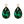 Load image into Gallery viewer, Emerald Green Crystal Charm - Pair
