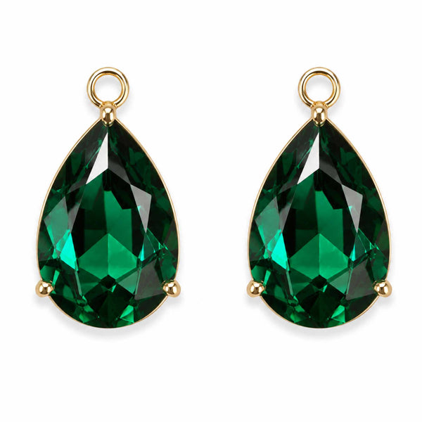 Emerald Green Crystal Charm - Pair