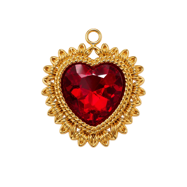 Red Amora Heart Charm - Single