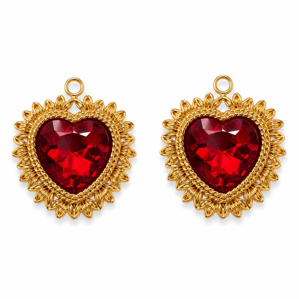 Red Amora Heart Charm - Single