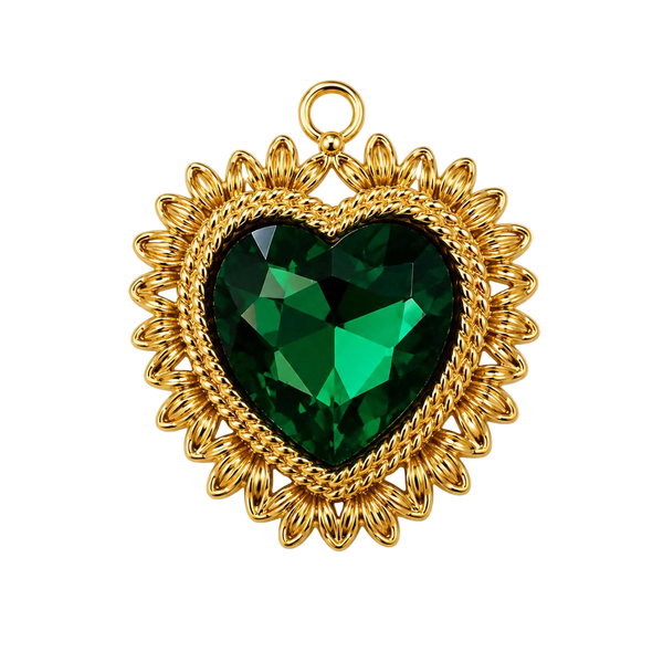 Emerald Amora Heart Charm- Single
