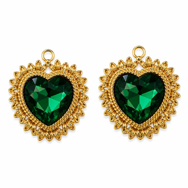 Emerald Amora Heart Charm- Single