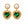 Load image into Gallery viewer, Pearl and Emerald Green Heart Earrings

