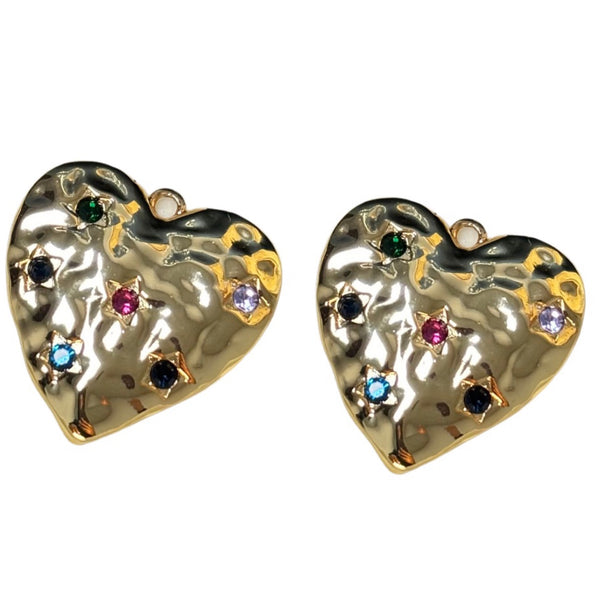 Enchant Gold Plated Multi Colour Crystal Heart Charm