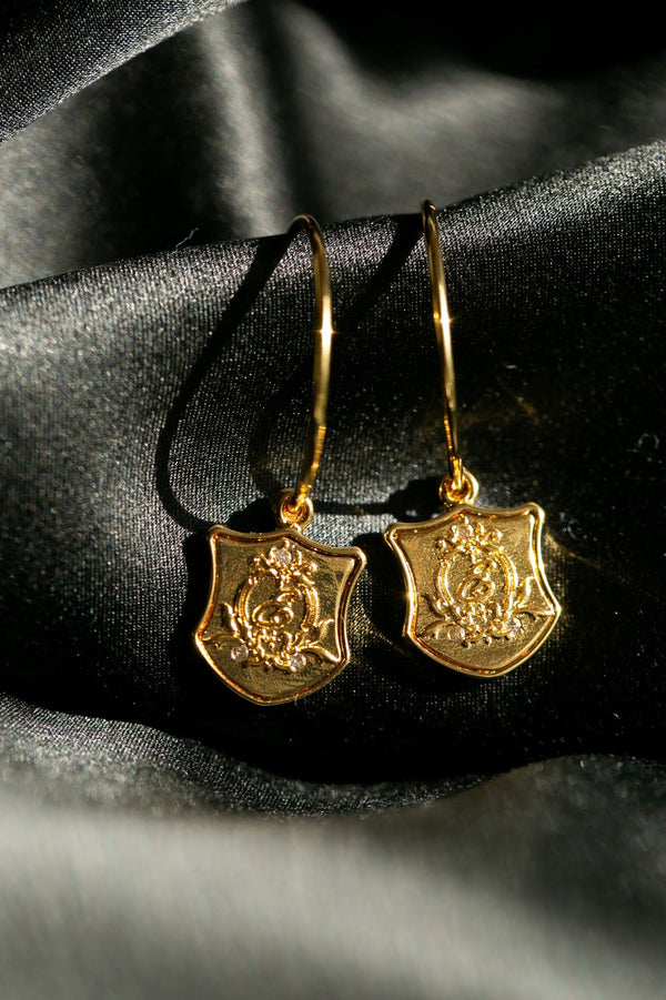 Enchant Gold Plated Crest Hoops (Small 20mm)